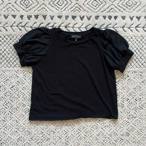 Eloquii Mesh Sleeve Puff Top